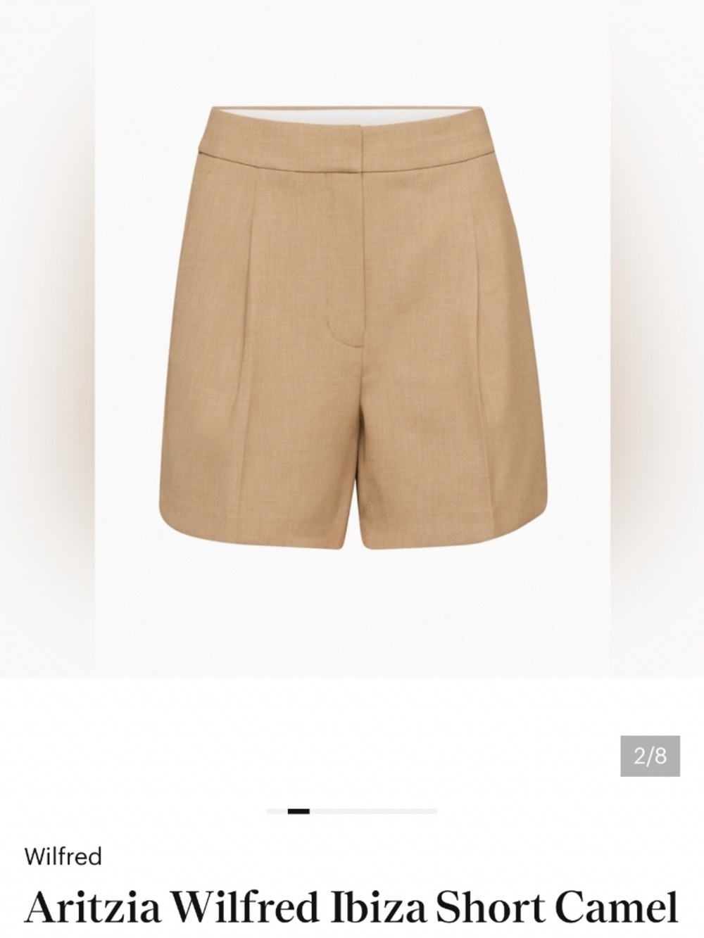 Aritizia Wilfred shorts in Heather Oat Beige Women's size 4 business casual